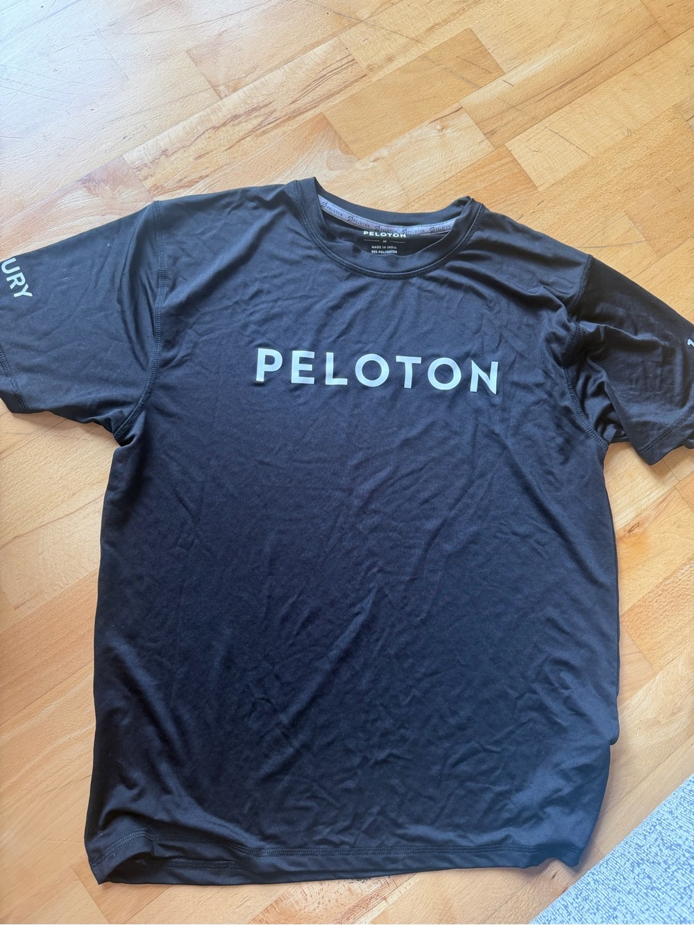 Peloton Men's Black Tee with White Logo